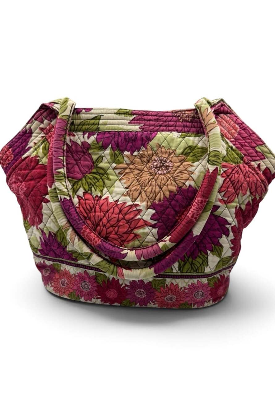 Vera Bradley Hello Dahlia Retired Floral Large Shoulder Tote Bag Purse